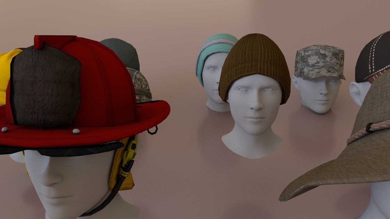 Helmet  lowpoly pack Low-poly 3D model_3