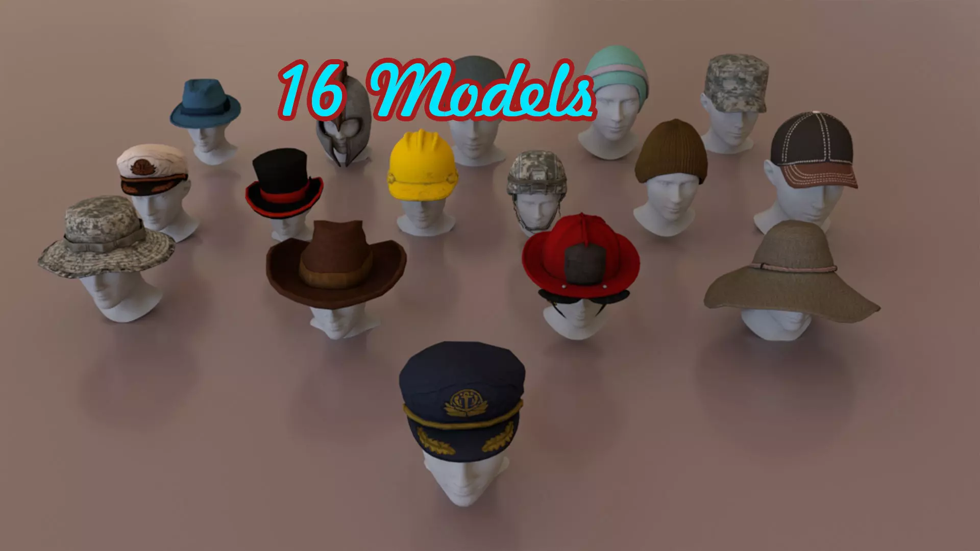 Helmet  lowpoly pack Low-poly 3D model_0
