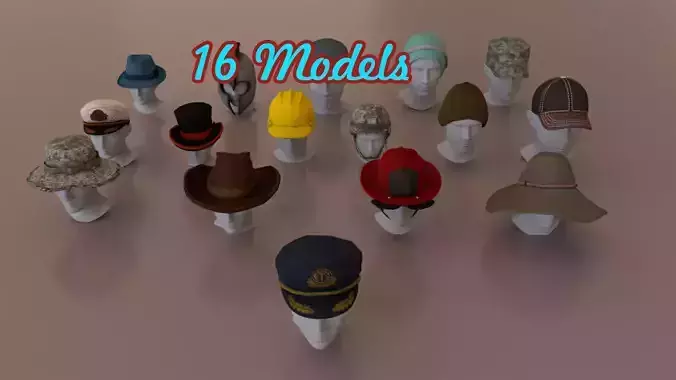 Helmet  lowpoly pack Low-poly 3D model