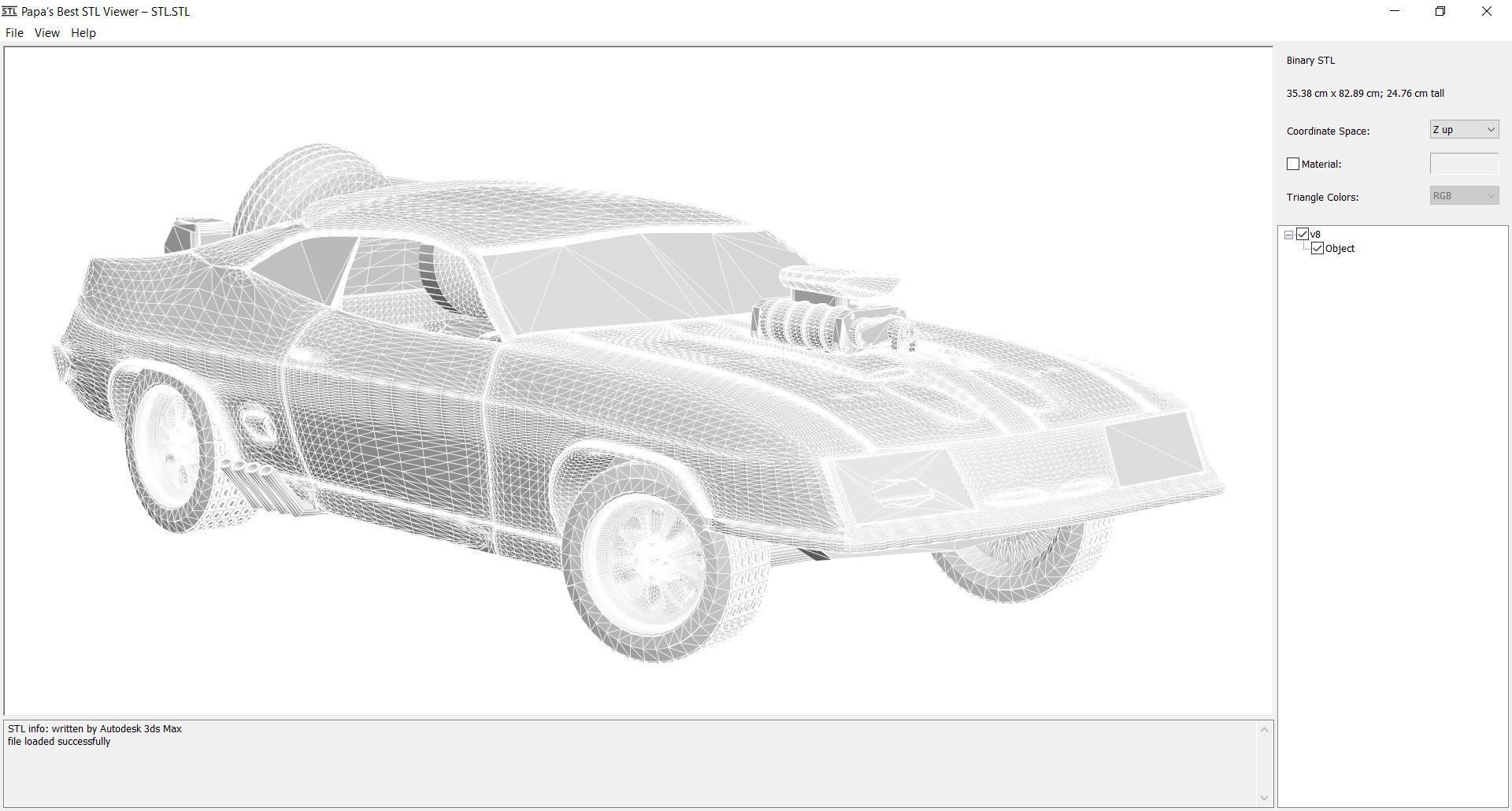 Car - v8 3D print model_3