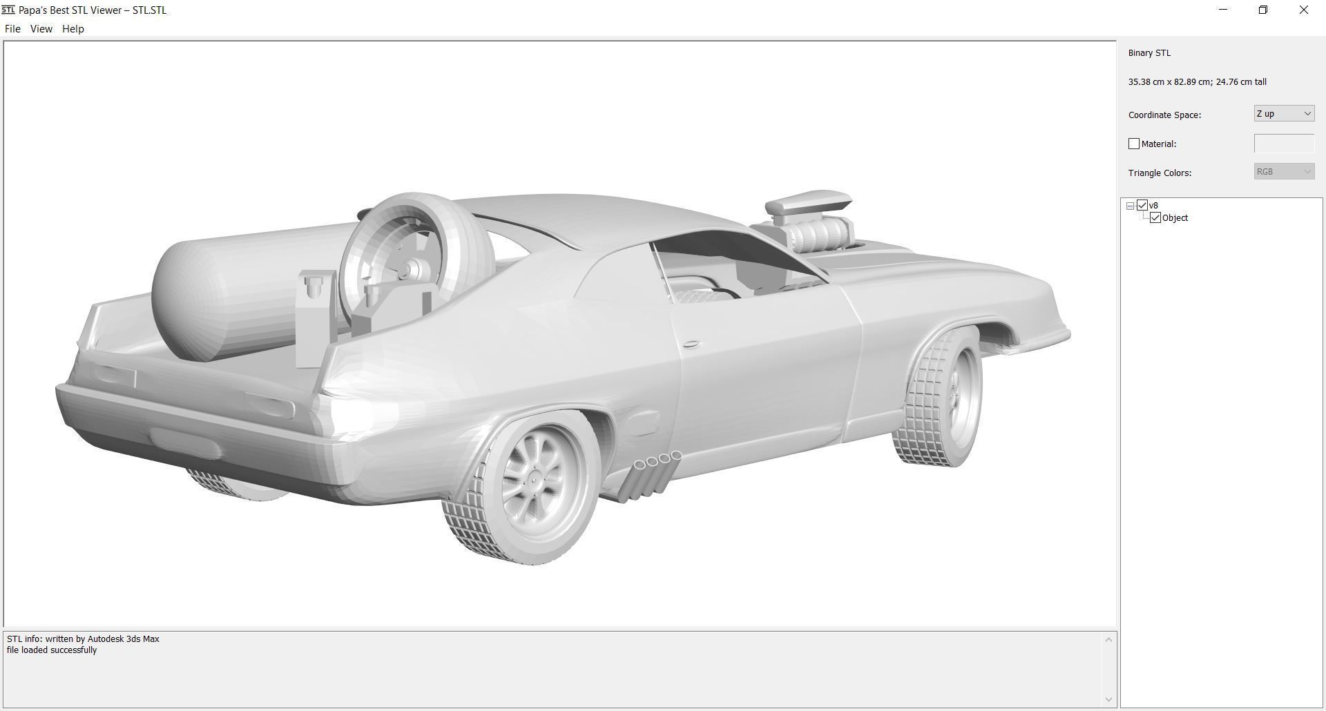 Car - v8 3D print model_2