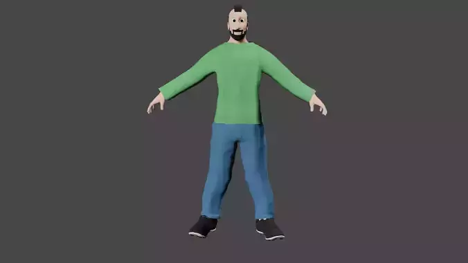 Man Lowpoly in shirt