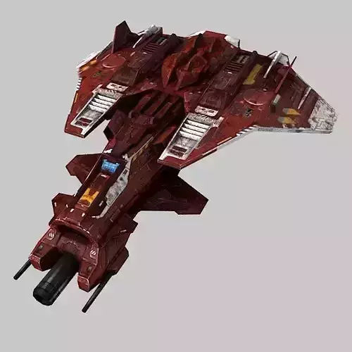 Low Poly SciFi Fighter S6 Low-poly 3D model