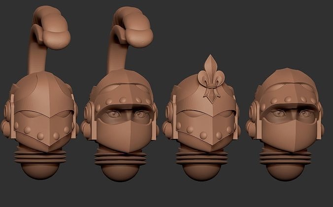 Anime set of Space nuns alternative helmets  3D print model