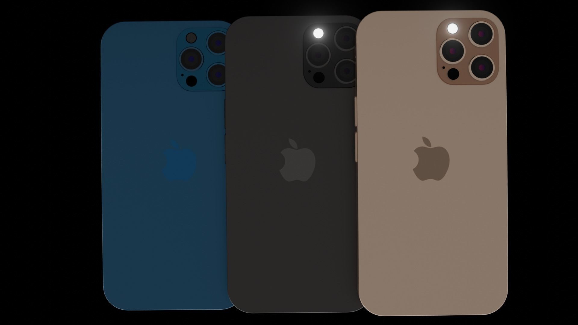 Iphone 12 Pro All official Colors 3D model_4