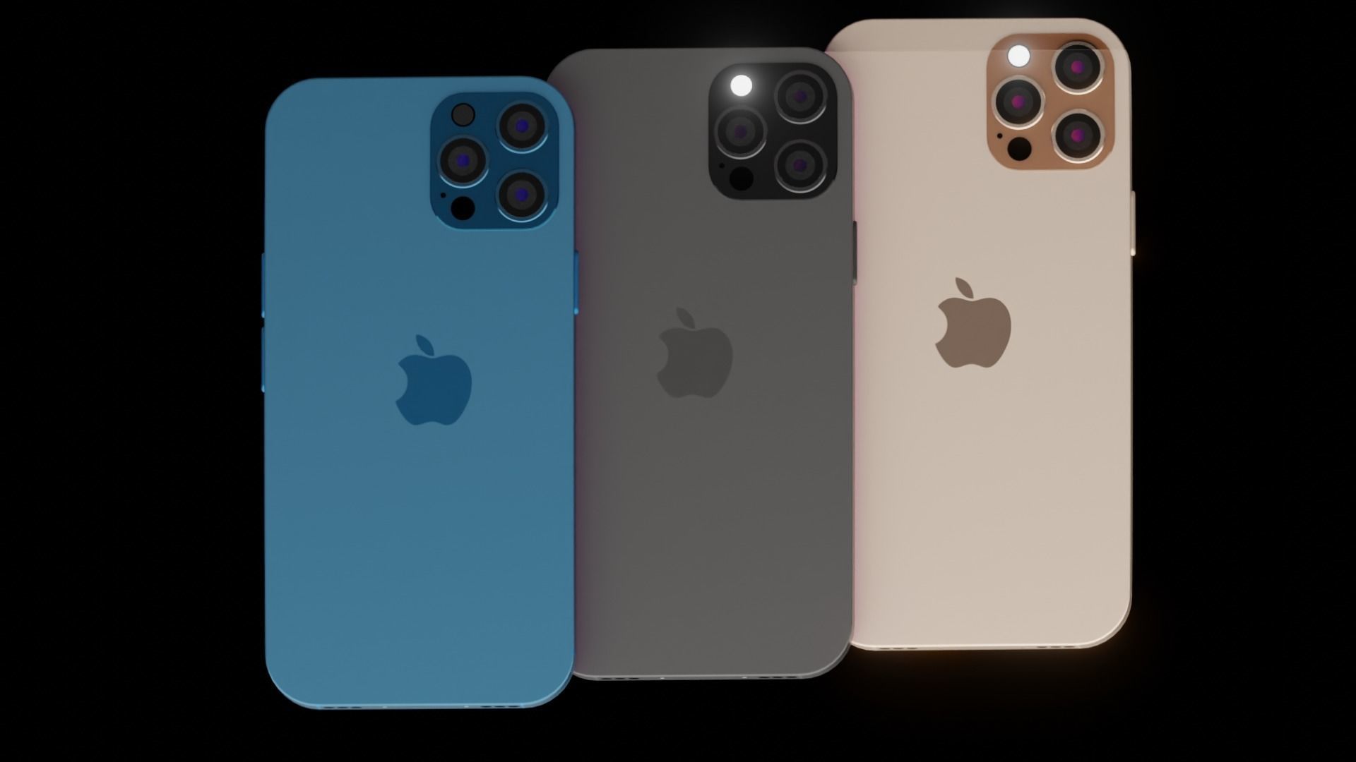Iphone 12 Pro All official Colors 3D model_3