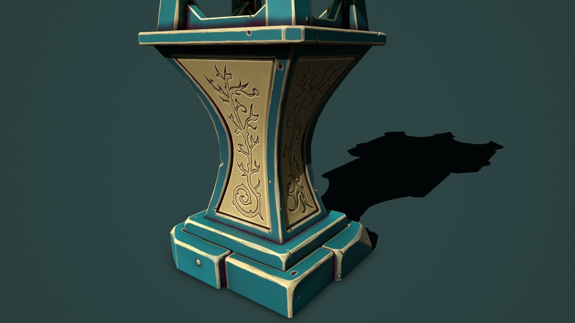Fantasy stone sanctuary Low-poly 3D model_15