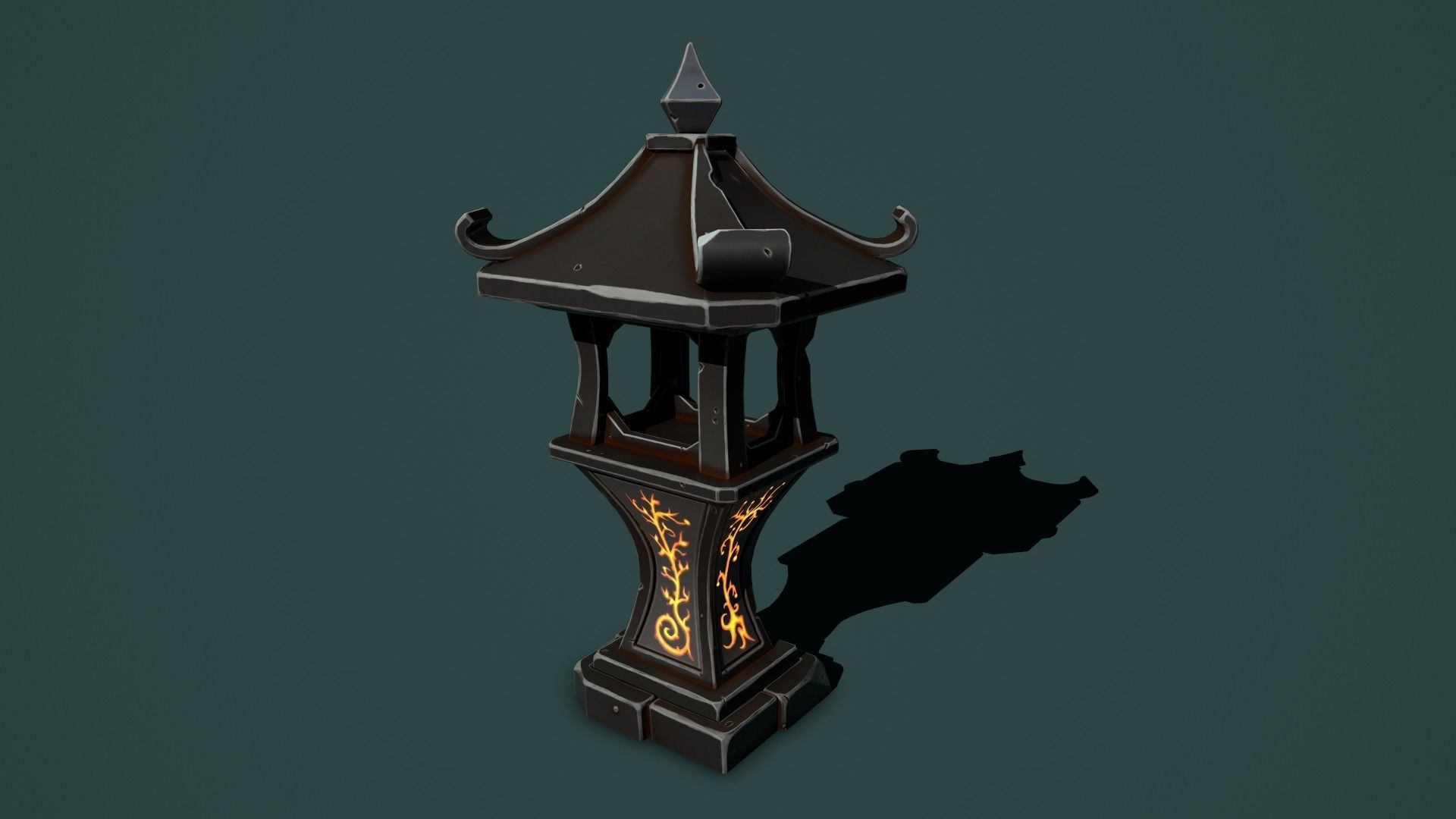 Fantasy stone sanctuary Low-poly 3D model_14