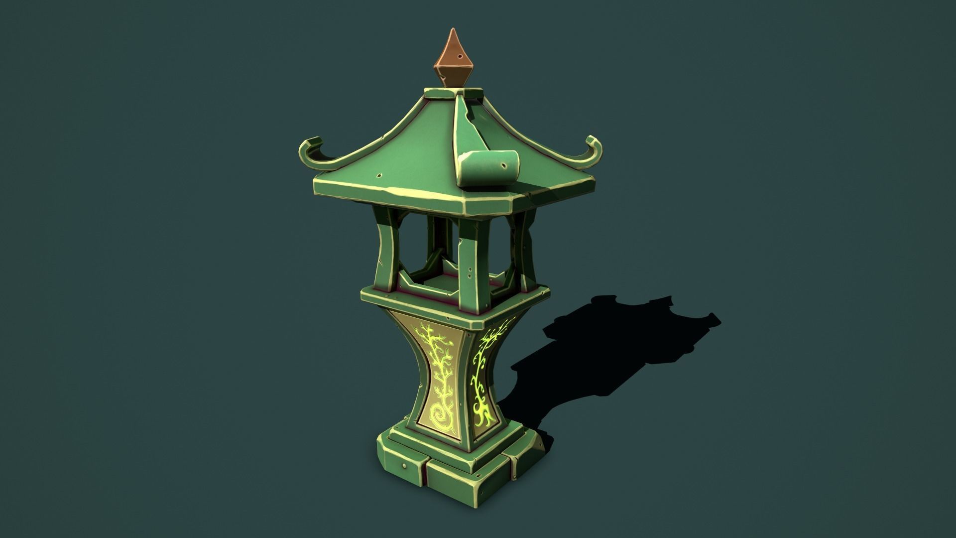 Fantasy stone sanctuary Low-poly 3D model_10
