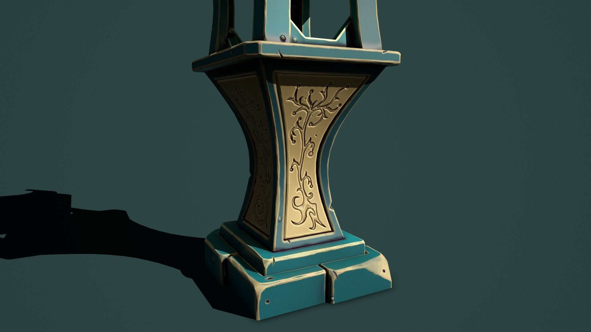 Fantasy stone sanctuary Low-poly 3D model_16