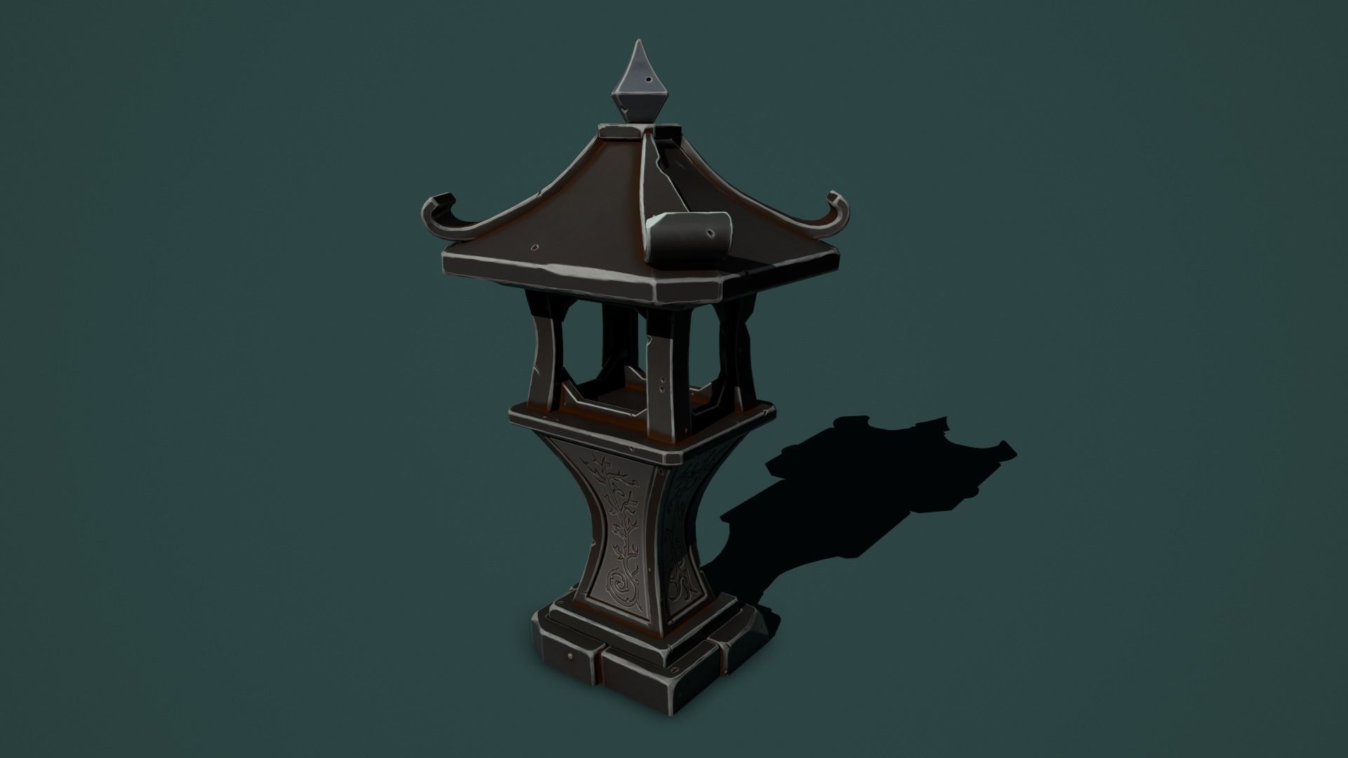 Fantasy stone sanctuary Low-poly 3D model_13