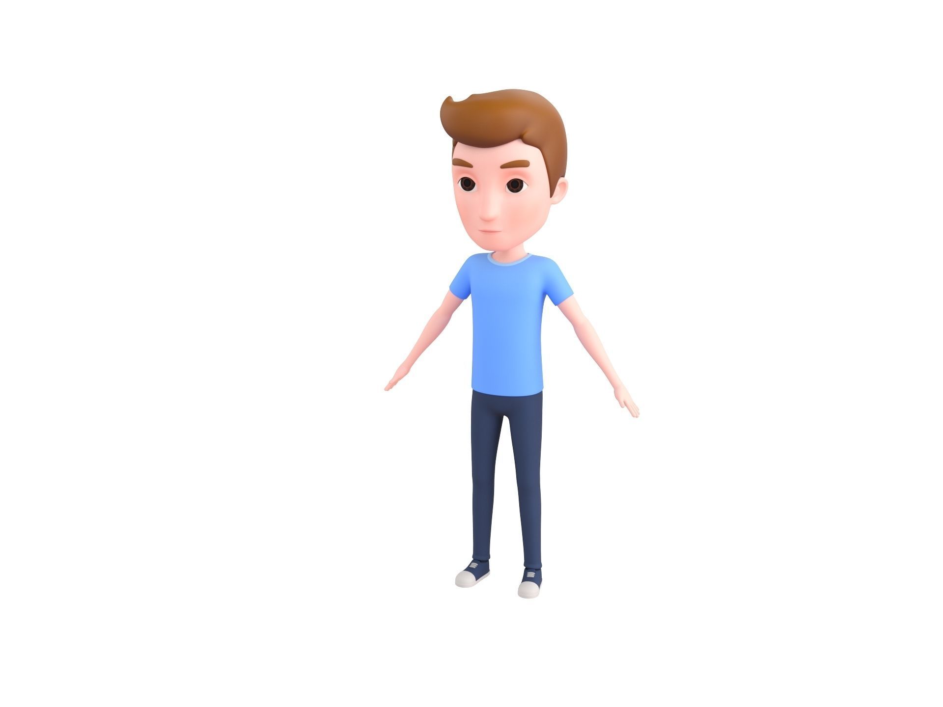 Character047 Rigged Cartoon Man 3D model_4