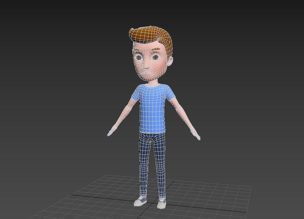 Character047 Rigged Cartoon Man 3D model_19