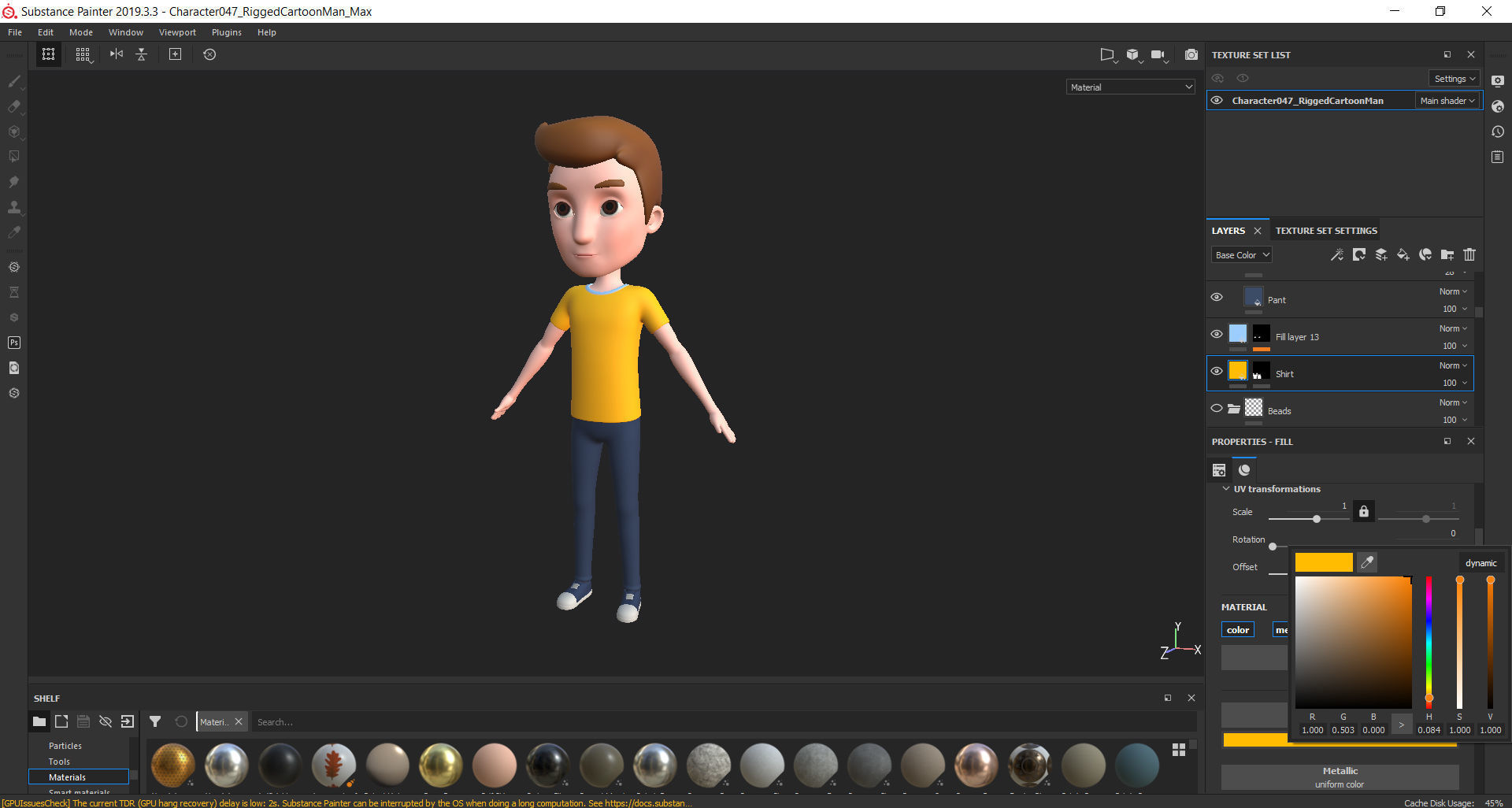 Character047 Rigged Cartoon Man 3D model_26