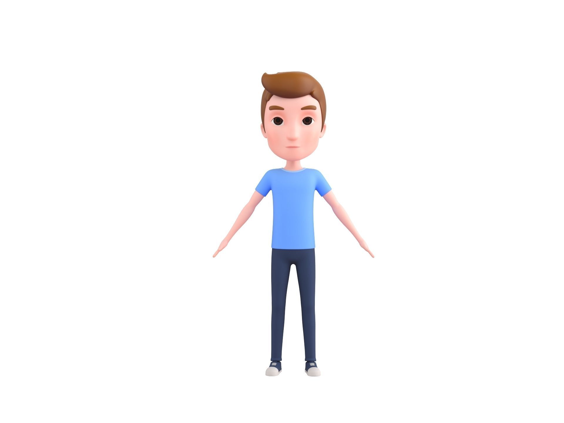 Character047 Rigged Cartoon Man 3D model_5