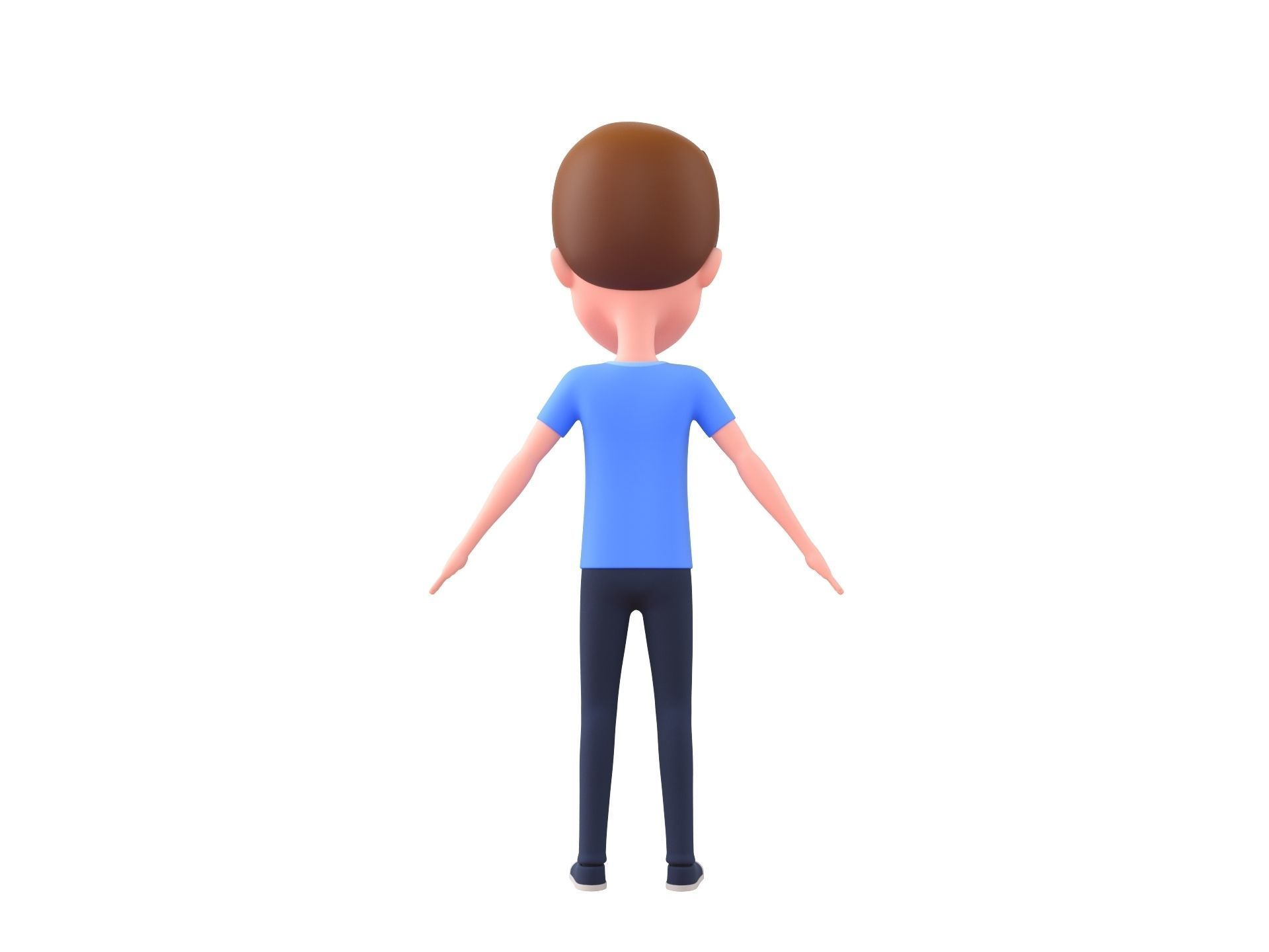 Character047 Rigged Cartoon Man 3D model_9