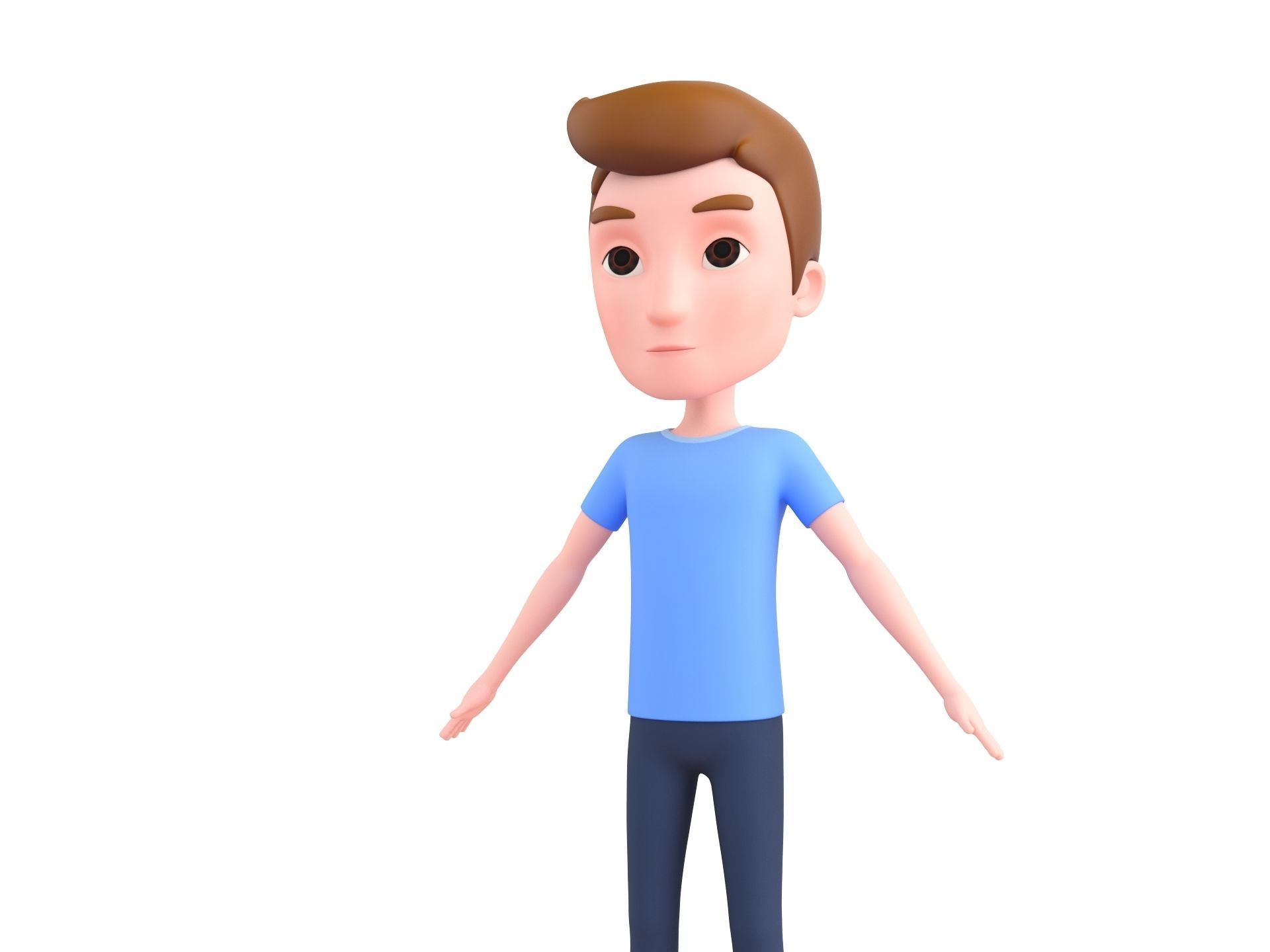 Character047 Rigged Cartoon Man 3D model_12