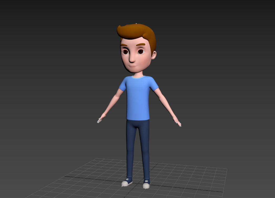 Character047 Rigged Cartoon Man 3D model_18