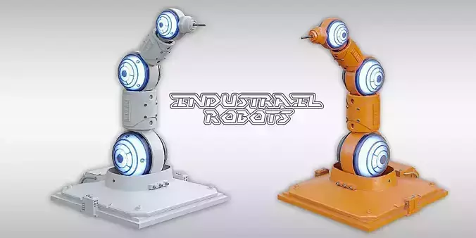 Industrial Robots Scifi Low-poly 3D model
