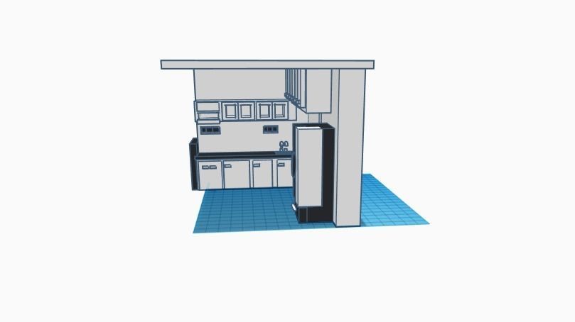 Modern kitchen furniture 3D print model_5