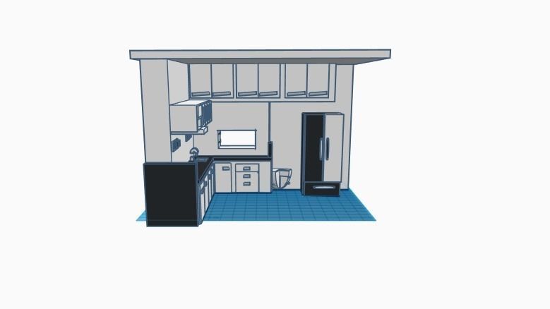 Modern kitchen furniture 3D print model_1