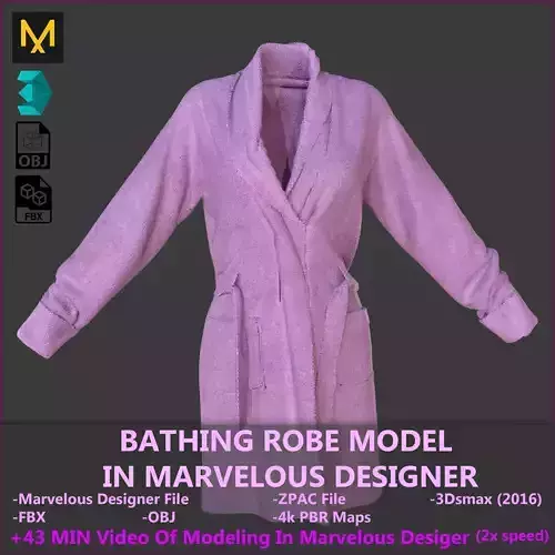 Bathing Robe Model Plus 43 Min Video 3D model