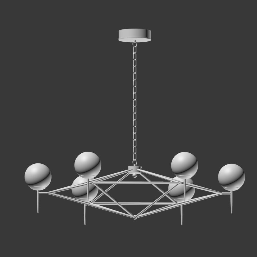 Rowan G Milky and Glass Pendat Chandelier 3D model_3