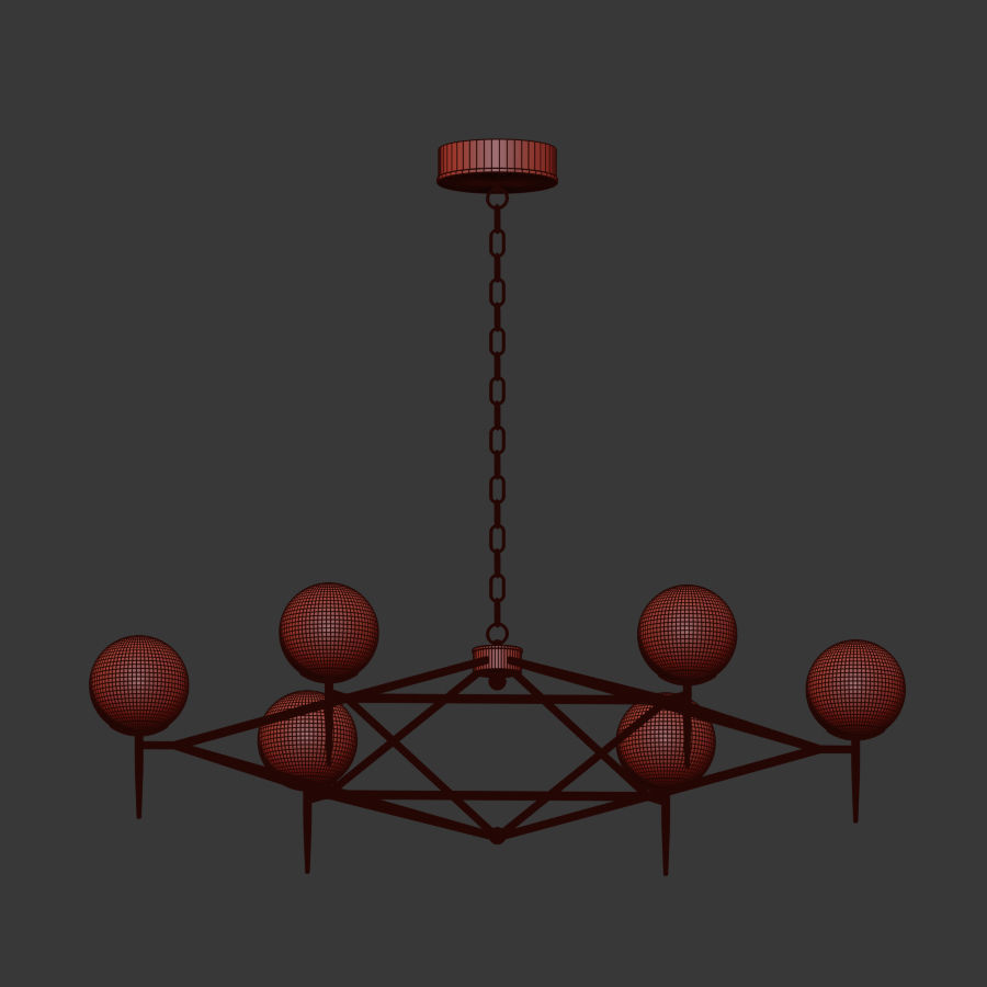Rowan G Milky and Glass Pendat Chandelier 3D model_4