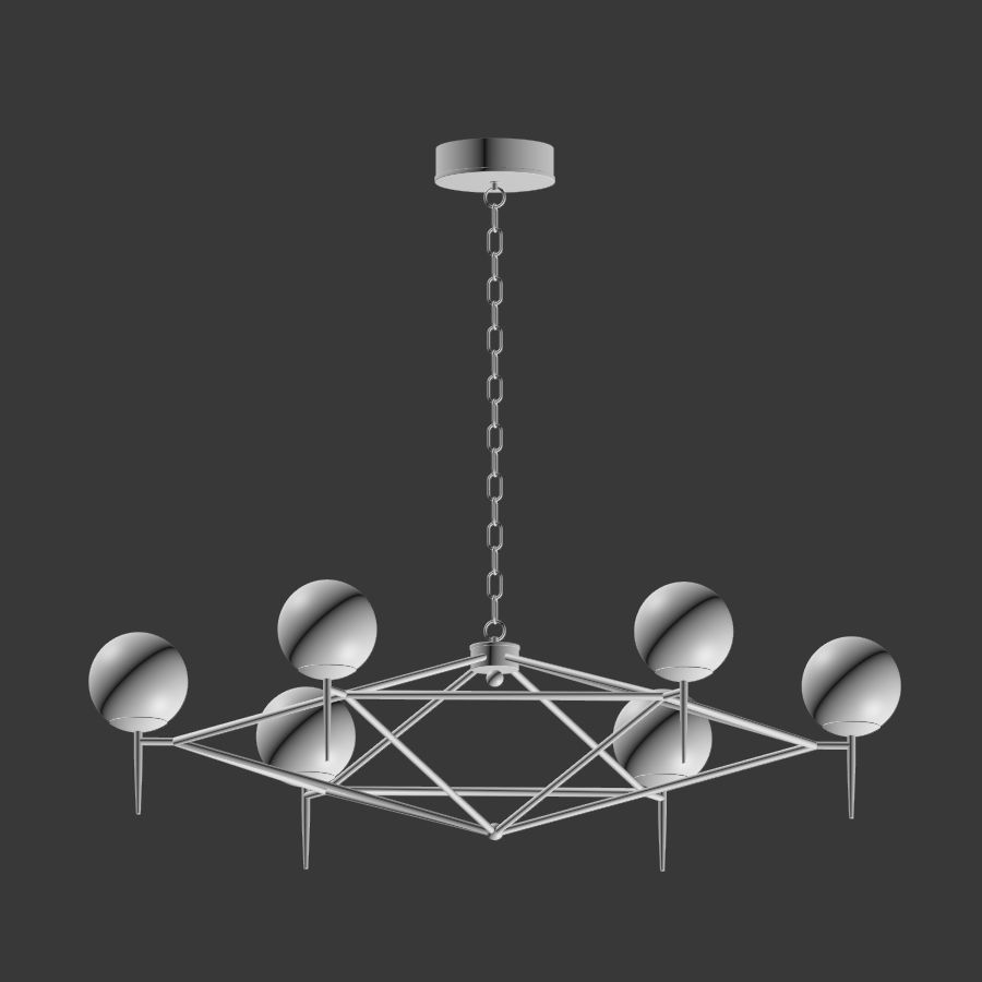Rowan G Milky and Glass Pendat Chandelier 3D model_2