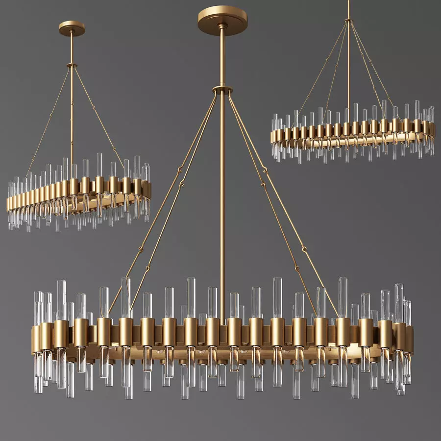 Haskell Oval Chandelier Arteriors 3D model