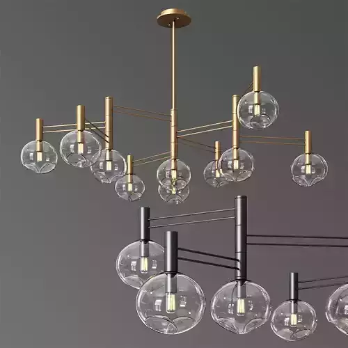 Temper Glass Chandelier Minimalist Style Lampatron