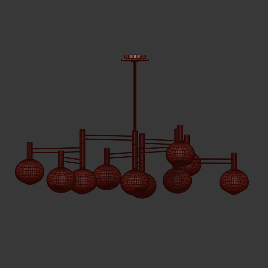 Temper Glass Chandelier Minimalist Style Lampatron 3D model_4