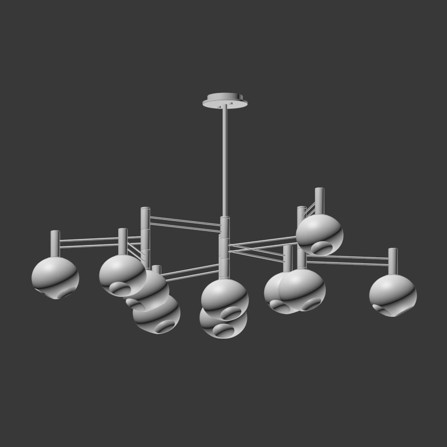 Temper Glass Chandelier Minimalist Style Lampatron 3D model_3