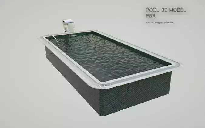 pool 3d model bathtub with water in it