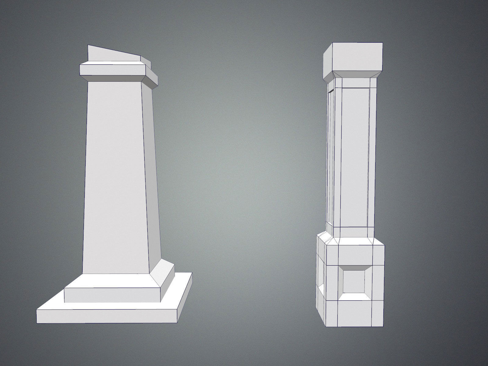 Fantasy Pillar Collection Low-poly 3D model_8