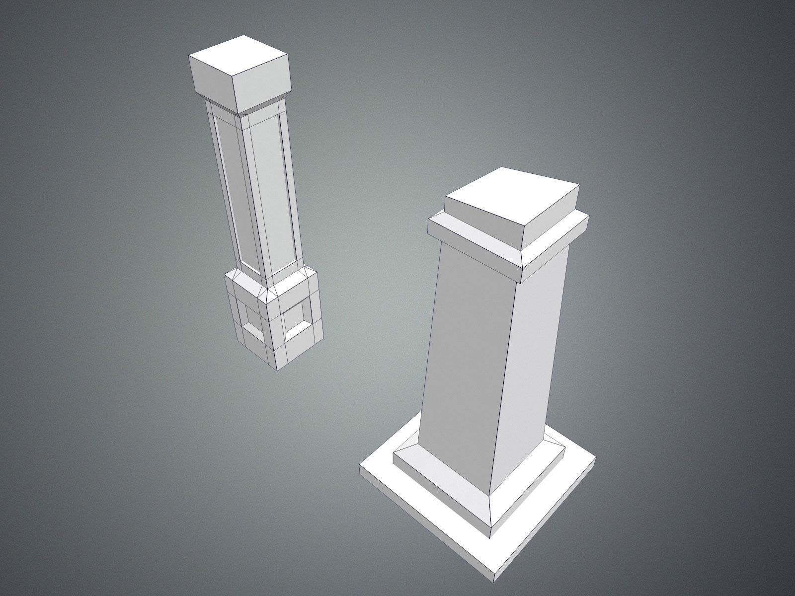 Fantasy Pillar Collection Low-poly 3D model_10