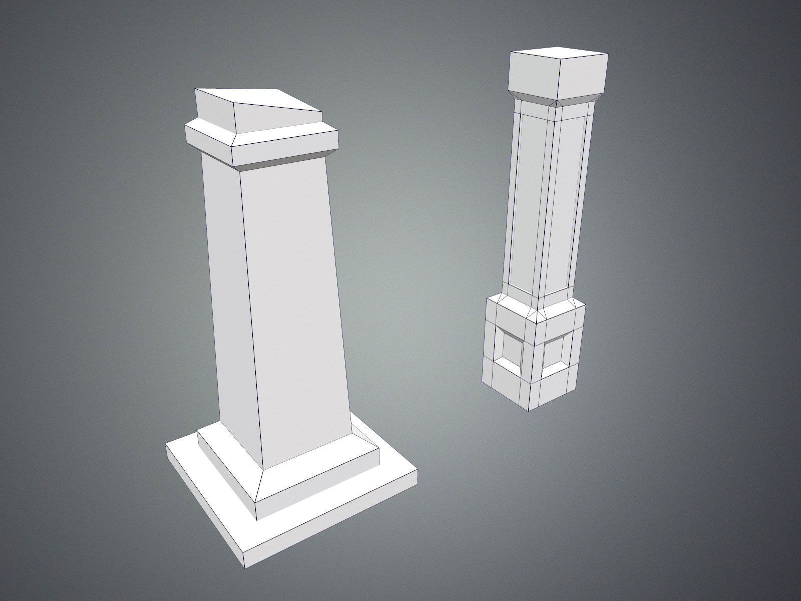 Fantasy Pillar Collection Low-poly 3D model_12