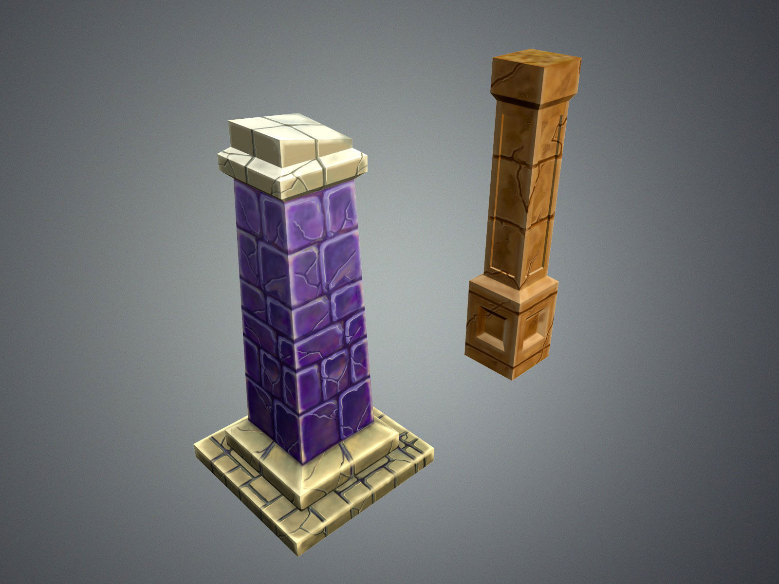 Fantasy Pillar Collection Low-poly 3D model_11
