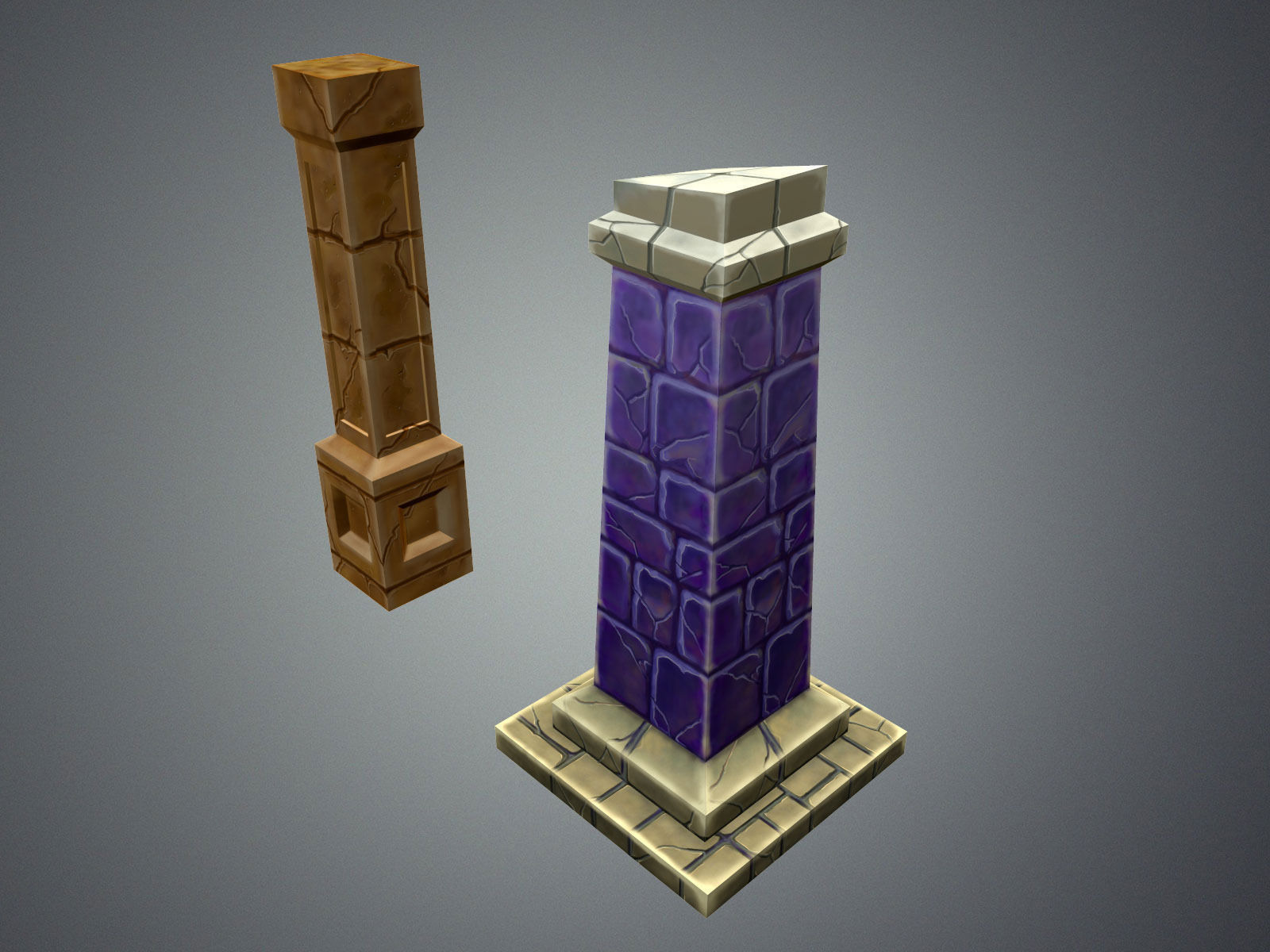 Fantasy Pillar Collection Low-poly 3D model_9