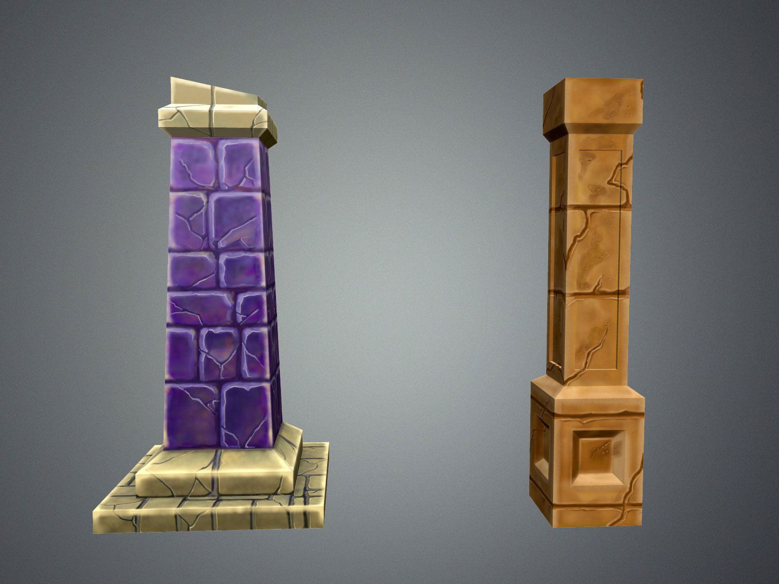 Fantasy Pillar Collection Low-poly 3D model_7