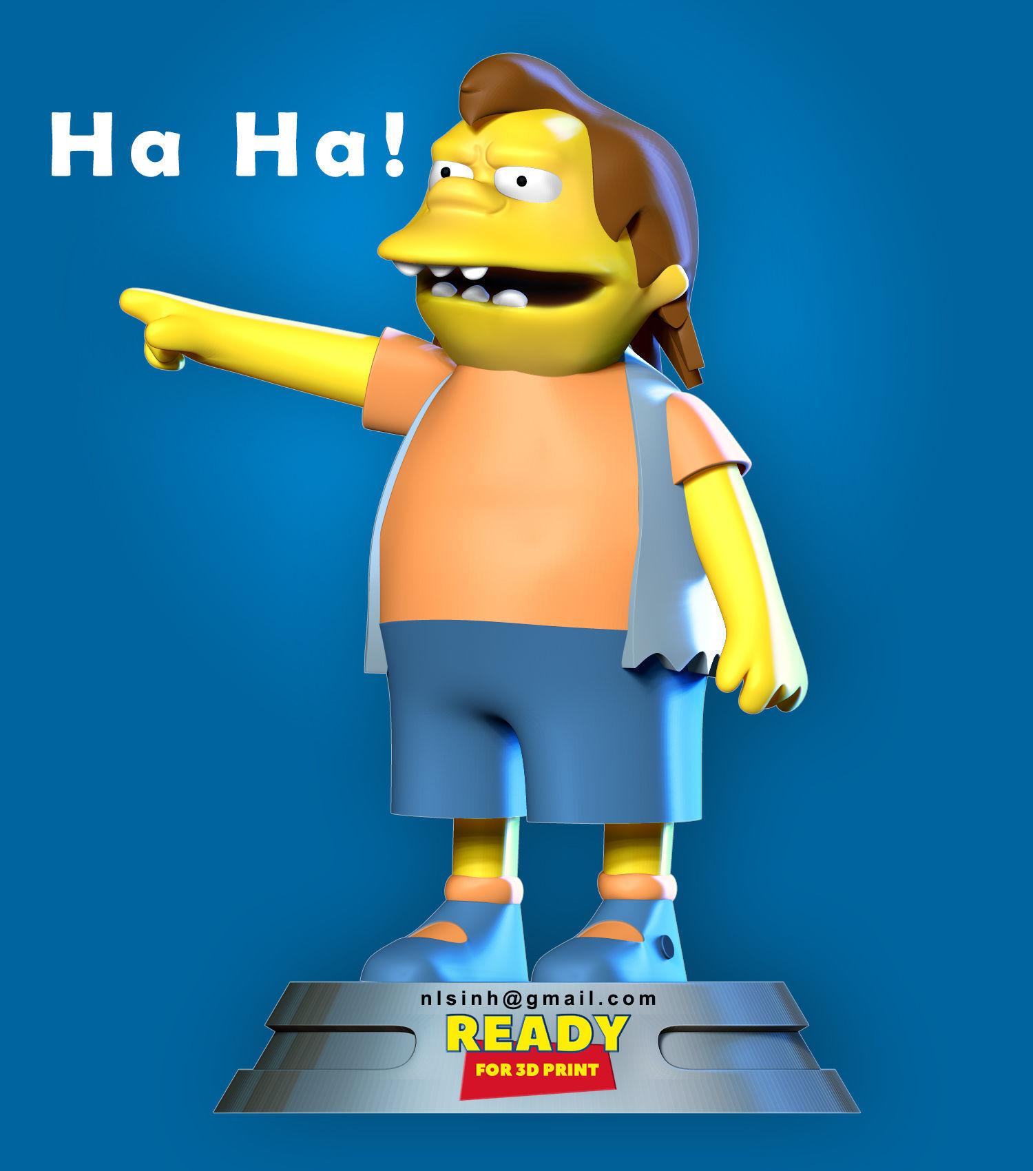 Nelson Muntz - The Simpsons Fan art 3D print model_4
