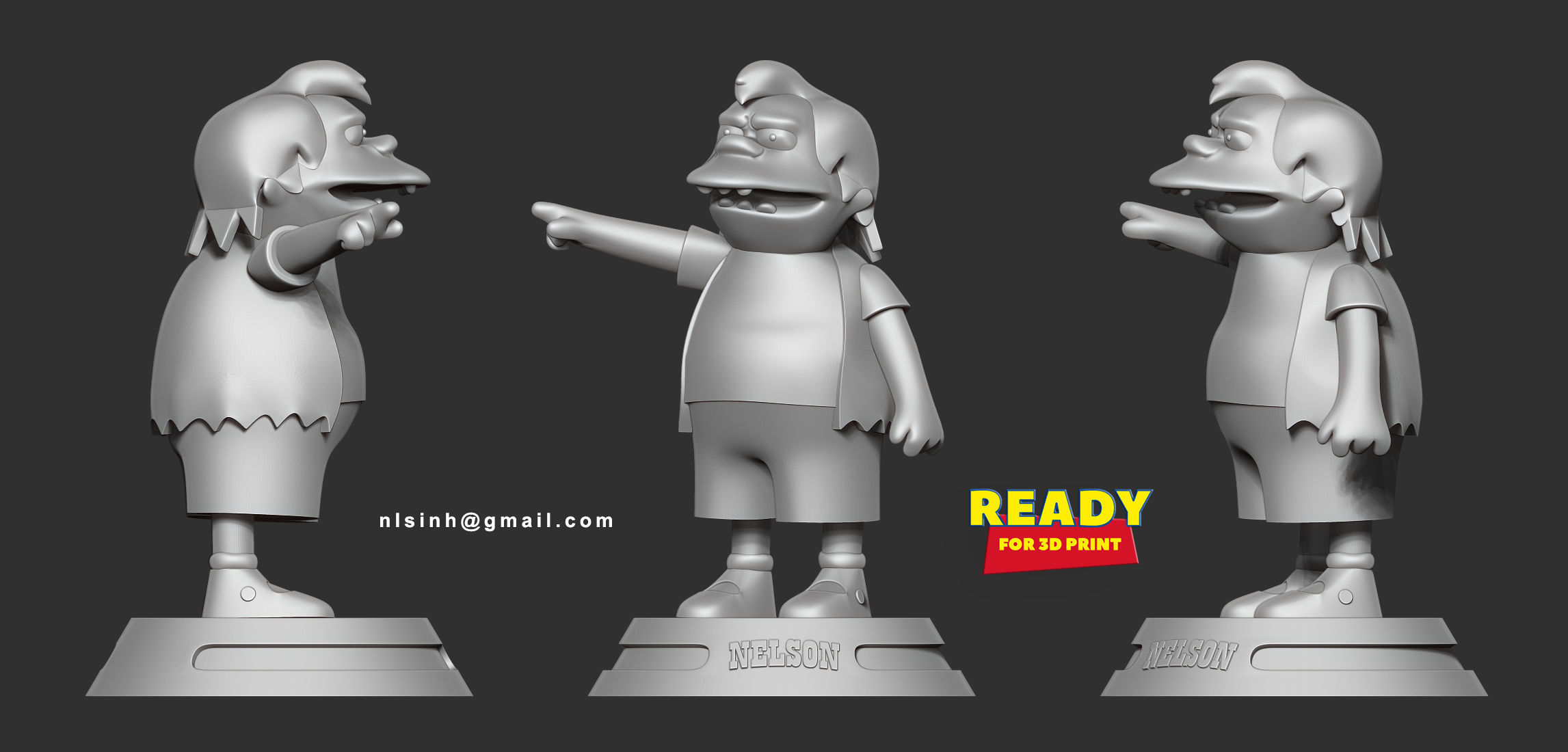 Nelson Muntz - The Simpsons Fan art 3D print model_3