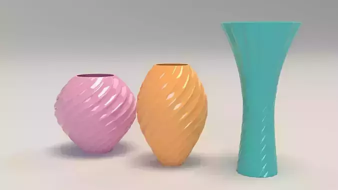  Decorative Vases colored 