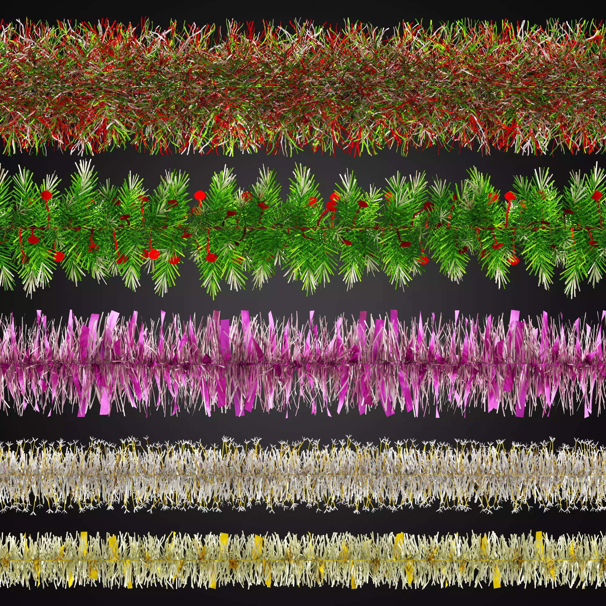 Christmas Garlands 03 3D model