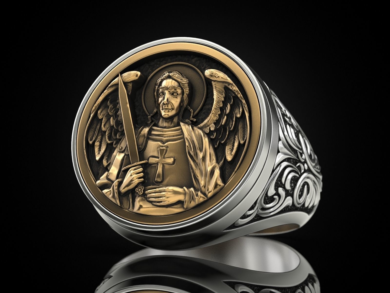Ring ARCHANGEL MICHAEL 3D print model_2