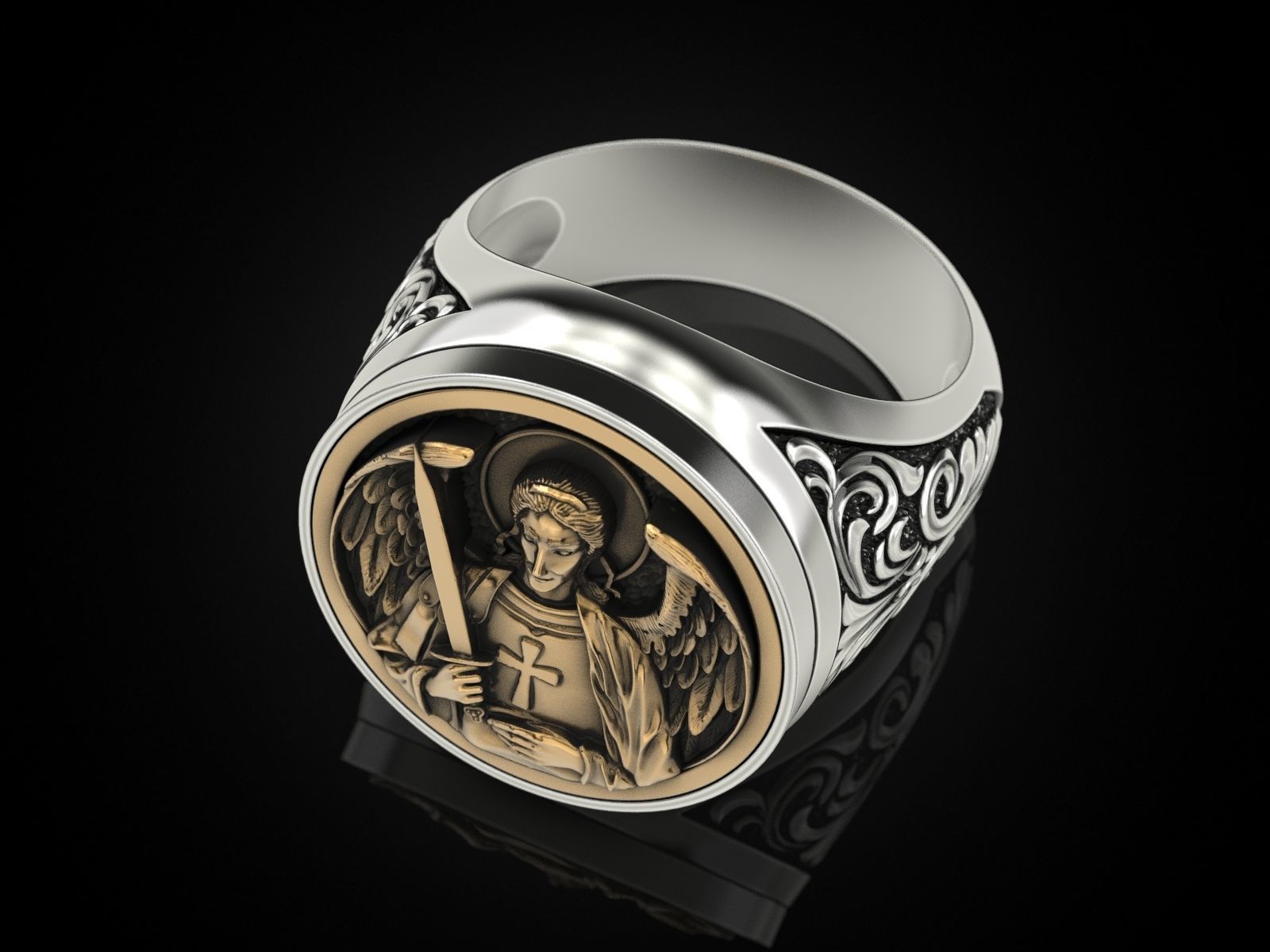 Ring ARCHANGEL MICHAEL 3D print model_9