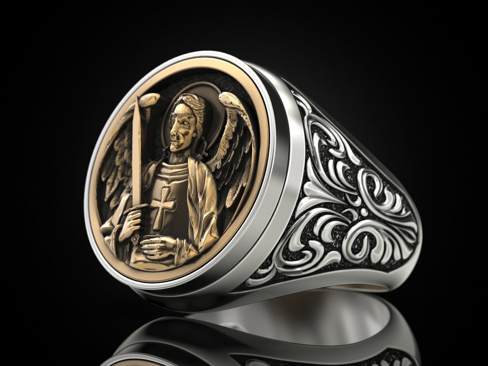Ring ARCHANGEL MICHAEL 3D print model_8