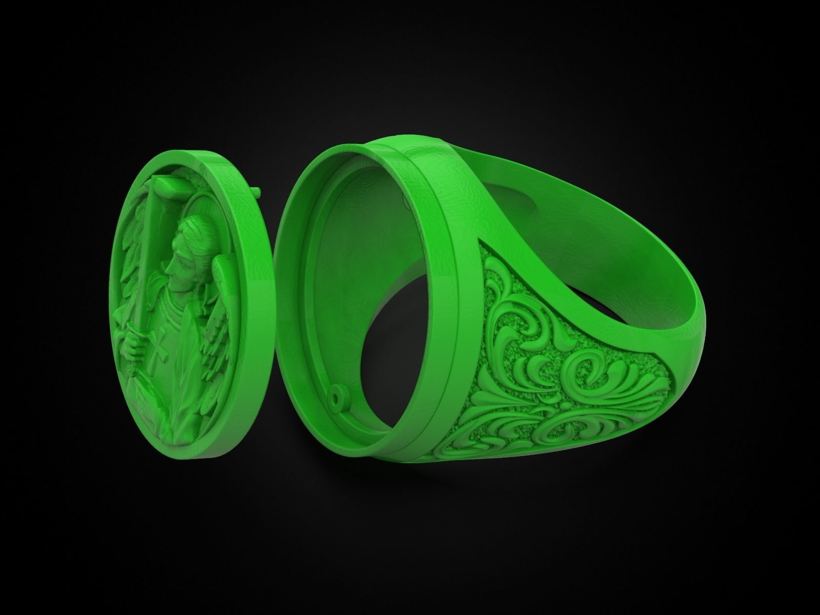 Ring ARCHANGEL MICHAEL 3D print model_10