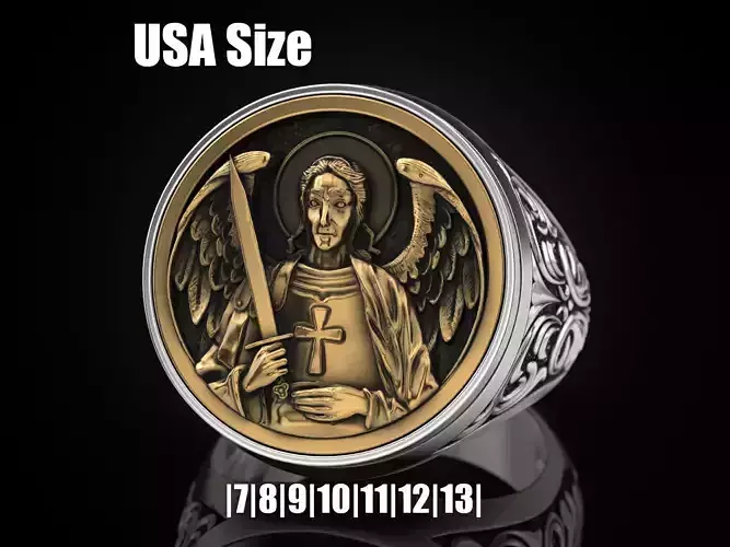Ring ARCHANGEL MICHAEL 3D print model