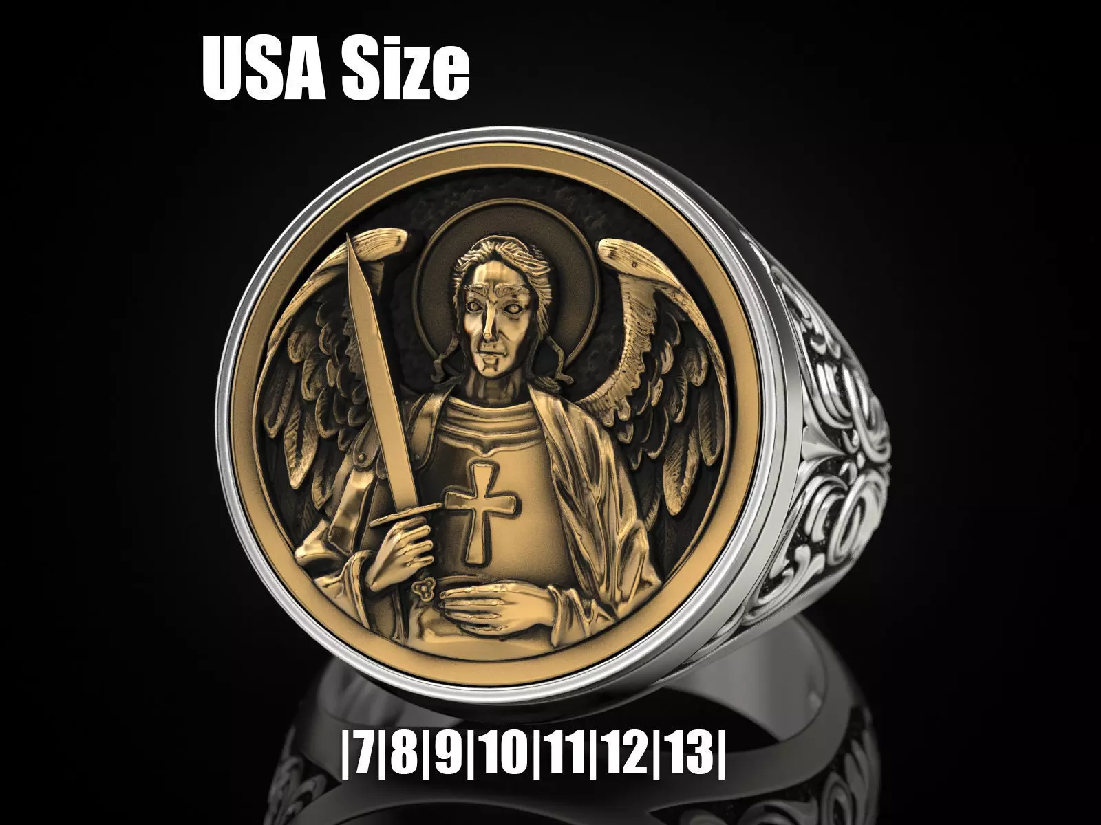 Ring ARCHANGEL MICHAEL 3D print model_0